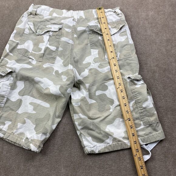 Southpole Camo Cargo Shorts Mens Size 30 Beige Ripstop Pockets Y2K - Picture 13 of 16